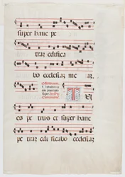 Side fra en missal- eller korbog, Norditalien, første halvdel af det 15. århundrede (blæk på vellum) (se også 499212)