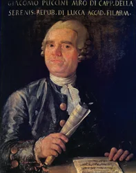 Portræt af Giacomo Puccini (1712-1781) (olie på lærred)