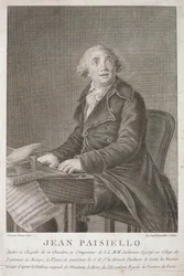 Portræt af Giovanni Paisiello (1782-1840) graveret af Vincent Aloja