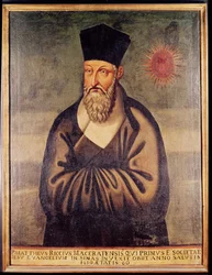 Portræt af Matteo Ricci (1552-1610) italiensk missionær, grundlægger af jesuitermissionen i Kina (panel)