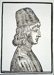 Portræt af Pico della Mirandola (1463-94), fra Delle Celeste Fisionomia af Giovanni Battista della Porta, Padua 1616, illustreret i History of Magic, udgivet sent i det 19. århundrede