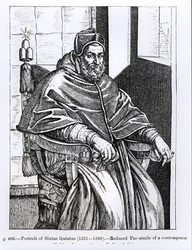 Portræt af pave Sixtus V (1520-90) illustration fra 