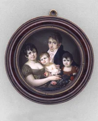 Portræt af en familie