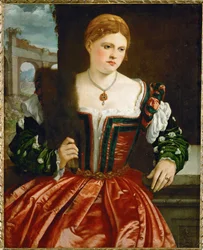 Portræt af en ung dame (maleri på lærred)
