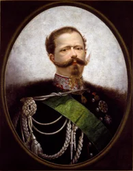 Portræt af kongen af Italien Vittorio Emanuele II (Victor Emmanuel) (Victor-Emmanuel) (1820-1870) Anonymt maleri. 1800-tallets privatsamling - Portræt af kongen af Italien, Victor Emanuel II (Vittorio Emanuel II) (1820-1870). Anonymt maleri