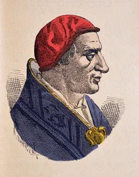Portræt af paven Benoit Ier (benedict, Benedetto eller Benedictus) (575-579)