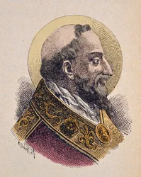 Portræt af paven Saint Clement (San Clemente eller Clemens) Ier (88-97)