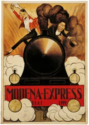 Plakat, der reklamerer for Modena Express