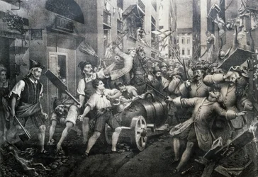 Oprør i Portoria-distriktet i Genova mod østrigerne i 1746, ledet af Giovan Battista Perasso (1735-1781) kendt som Balilla