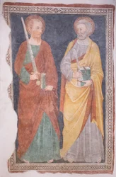 Sankt Peter og Paul, midten af det 14. århundrede fra ydersiden af San Salvatore-kirken (fresko)