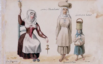 Sardinske kostumer fra Tissi, tryk ms. 257, Cominotti Samling