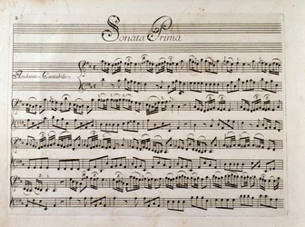 Sheet music page for “Sonata for violin and bass continue” by Giuseppe Tartinidani