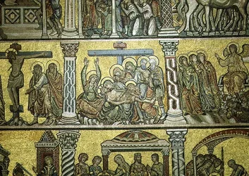 Klagesangen, detalje, slutningen af det 13. århundrede (mosaik)