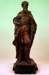Venetiansk statue af en skægget mandlig helgen