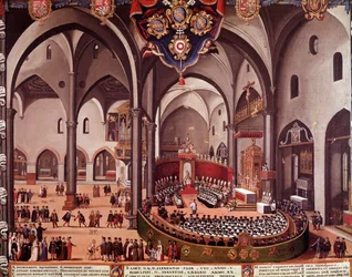 Udsigt over rådet i Aquilee i 1596 (Council of Aquileia