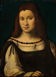 Portræt af en dame (tempera på panel)