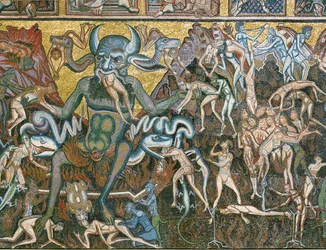 Den sidste dom: Satan opsluger de fordømte (mosaik)