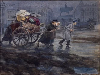 Rester af et velhavende hus af Vladimirov, Ivan Alexeyevich (1869-1947). Akvarel, Gouache på papir