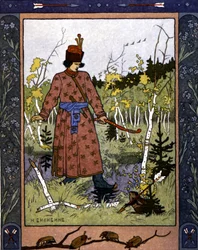 Russisk fortælling "" Frøprinsessen"", ill. af Bilibin