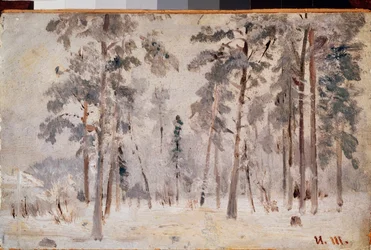 Frost (Rimfrost) - Maleri af Ivan Ivanovich Shishkin (Shishkin) (1832-1898), olie på lærred, omkring 1890 - Russisk kunst, 1800-tals landskab - Tretyakov-statsgalleriet, Moskva