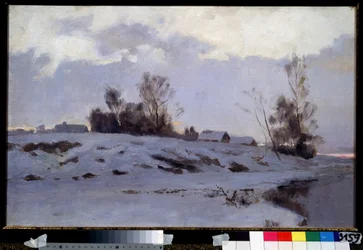 Tidligt forår. Maleri af Ivan Ivanovich Yendogurov (1861-1898), olie på lærred, russisk kunst fra det 19. århundrede. Statens Tretyakov-galleri, Moskva.