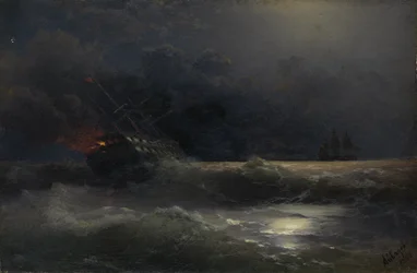 Brændende skib: En episode fra den russisk-tyrkiske krig, 1896