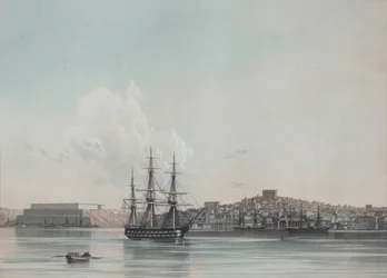 Nye marinekaserner og indre havn i Sevastopol, 1850