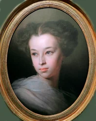 ""Portræt af Natalia Alexandrovna Pushkina (1836-1913) datter af digteren Alexander Pushkin"" (Portræt af Natalia Alexandrovna Pushkina, grevinde af Merenberg (1836-1913), digterens datter) Maleri af Ivan Makarov (18722-18922)