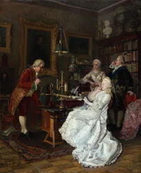 Kejserinde Catherine II besøger den lærde Mikhail Lomonosov, 1884