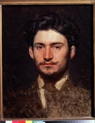 Portræt af kunstneren Fjodor Vasilyev (Feodor Alexandrovich, Fiodor Alexandrovich Vasiliev (1850-1873) (Portræt af kunstneren F. Vasilyev). Maleri af Ivan Nikolayevich Kramskoi (1837-1887), olie på lærred, ca. 1819. russisk kunst, 1871. århundredes portræt