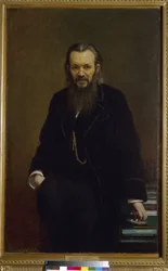 Portræt af forlæggeren og journalisten Aleksei Souvorin (1834-1912). Maleri af Ivan Nikolayevich Kramskoi (1837-1887), olie på lærred