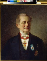 Portræt af kancelliprins Alexander Mikhailovich Gorchakov (Aleksandre Gortchakov) (1798-1883). Peinture af Ivan Petrovich Keller Viliandi (Keller-Viliandi