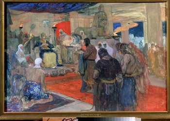 Egyptisk oldtid: "en farao foran sit hof", ca. 1900