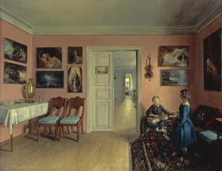 I kunstnerværelset, 1855