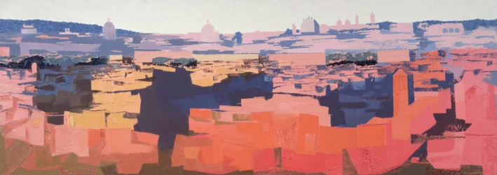 Rom, Udsigt fra det spanske akademi på Gianicolo, solnedgang, 1968 (se også 213353 & 213357)