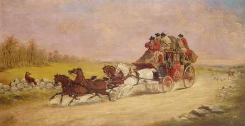 The Royal Mail Coach between the Fox and the Hunt, 1881