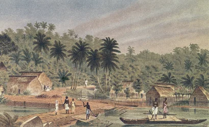 Village of Ngaloa, Kandan, Fiji, fra At Anchor af J.J. Vild