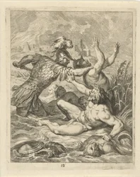 Achilles kæmper mod flodguden Scamander Scener fra Achilles