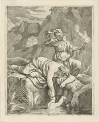 Thetis nedsænker Achilleus i Styx Scener fra Achilles