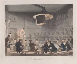 Tegning fra livet på Royal Academy, Somerset House, 1. januar 1808., 1. januar 1808.