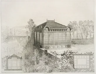 Planer og forhøjning af en havepavillon, ca. 1880