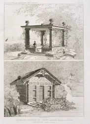Terrasse dækket med cement, og have med udestue designet af Danjoy, ca. 1880