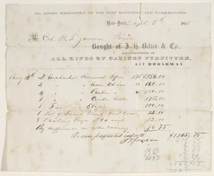 Salgsbrev til oberst B. S. Jordan, 5. september 1855 (blæk på papir)