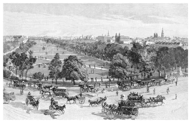 Hyde Park, Sydney, New South Wales, Australien, 1886.