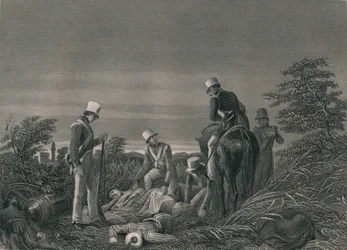 At finde farverne på det 24. regiment efter slaget ved Chilianwallah, januar 1849.