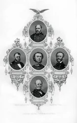 Unions borgerkrigsadmiraler Winslow, Goldsborough, Du Pont, Dahlgren og Stringham, 1862-1867.