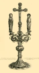 Forgrenet alterkors, 14.-15. århundrede, 1881.