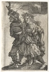 Et dansende par bønder.