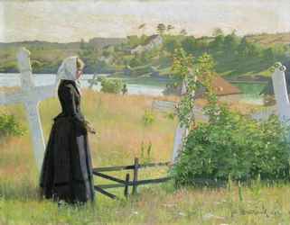 På kirkegården