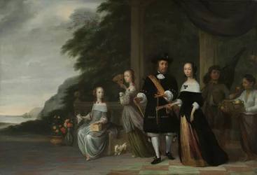Pieter Cnoll, Cornelia van Nijenrode, deres døtre og to slaver Pieter Cnoll og Cornelia van Nijenrode, deres to døtre Catharina og Hester, den slaverede Surapati og en slaveret kvinde